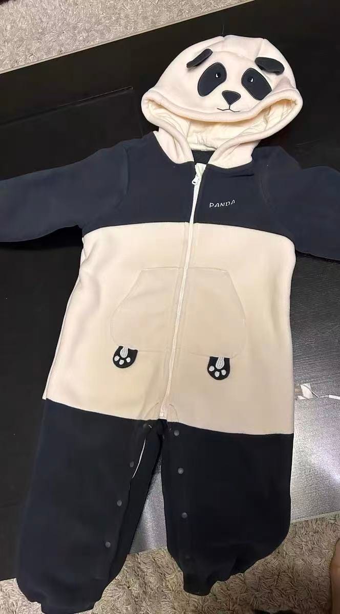 Customer photo review of Dave&Bella Baby Girls/Boys Autumn Zoo Series Soft Fleece One-Pieces Romper