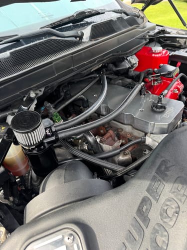 Customer photo review of Top Loader Billet Internally Baffled Oil Catch Can (Dual 10AN Port)