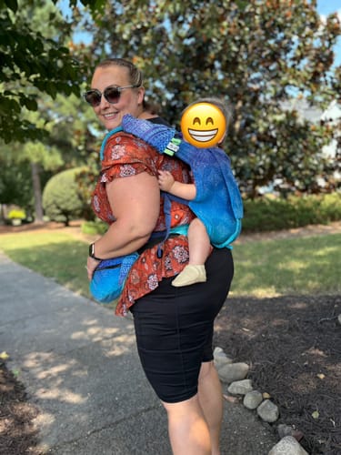 Customer photo review of Starry Night Ocean Bairn Baby Carrier by Oscha