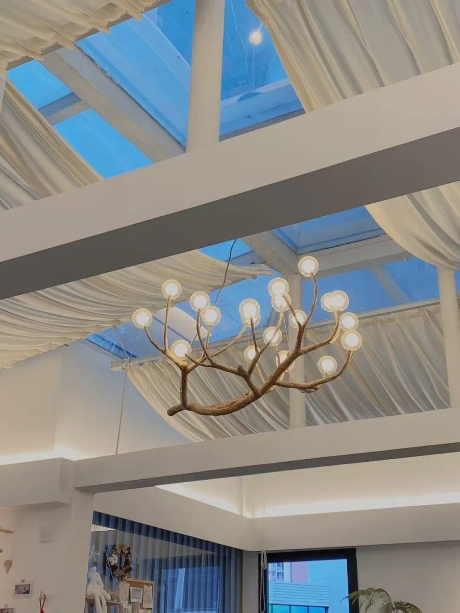 Customer photo review of Rustic Tree Branch Chandelier, Dimmable