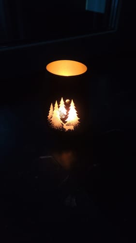 Customer photo review of Windlicht Hirsch Im Wald gesprenkelt