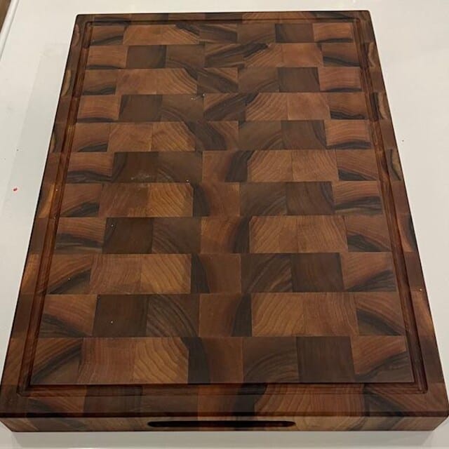 Customer photo review of Personalized Double-sided Walnut  End Grain Cutting Board