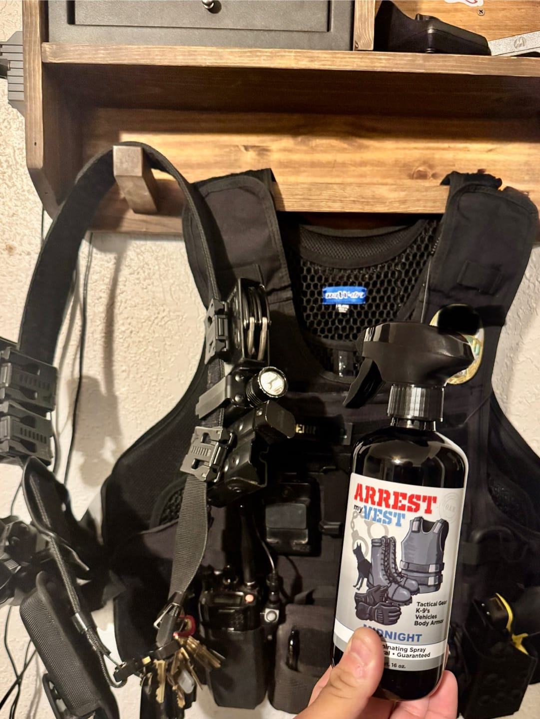 Customer photo review of 16 oz. Vest Odor Eliminator Spray In Fragrance of Choice