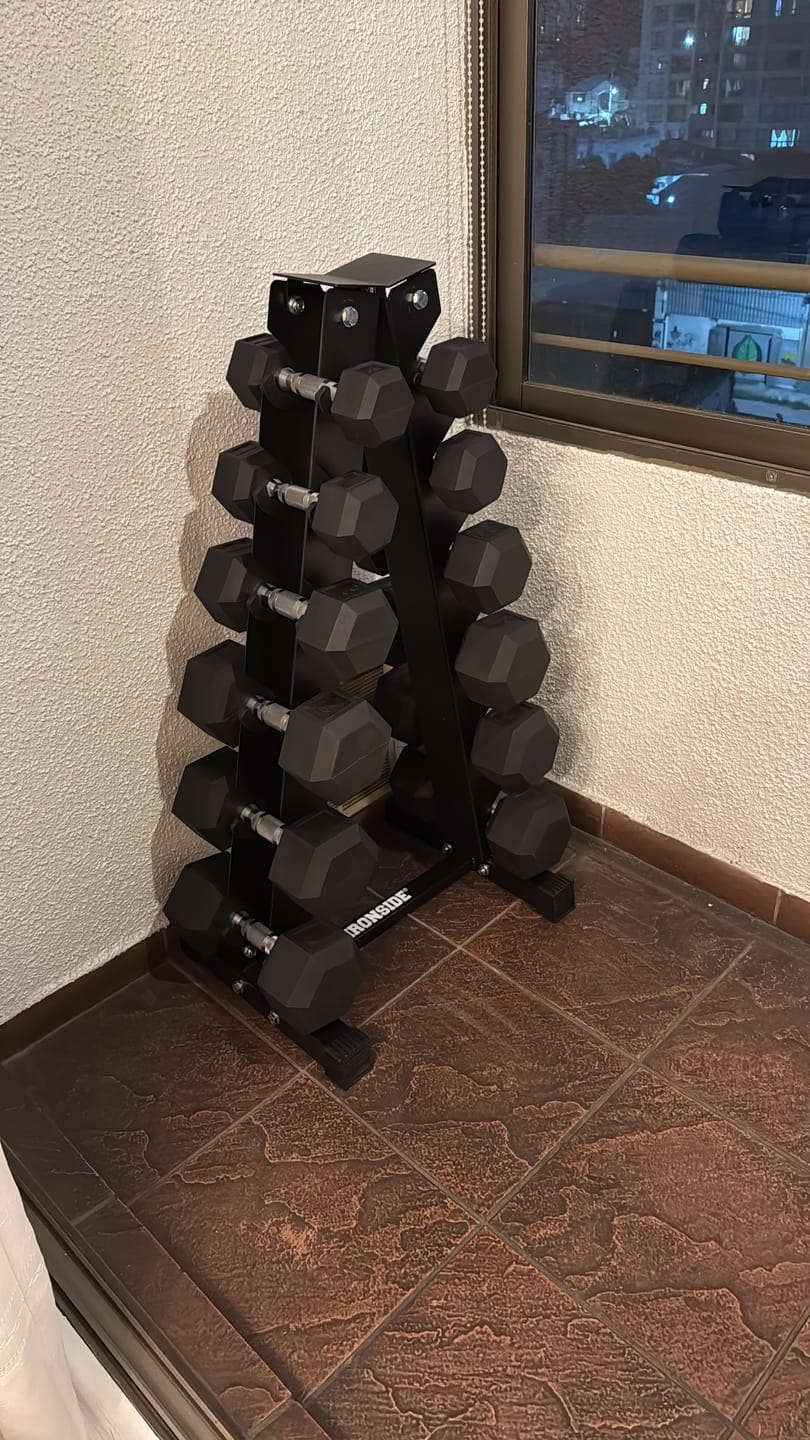 Customer photo review of Pack IRONSIDE Mancuernas Hexagonales (KG) + Rack de Almacenamiento