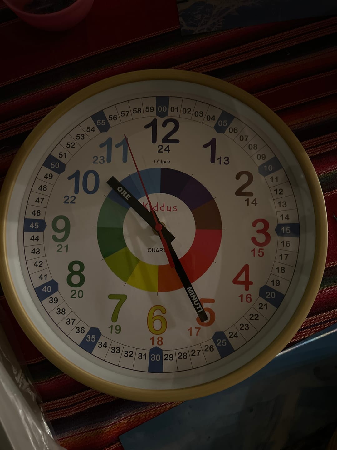 Customer photo review of Wood Time Teacher XL - Children's Learning Wall Clock