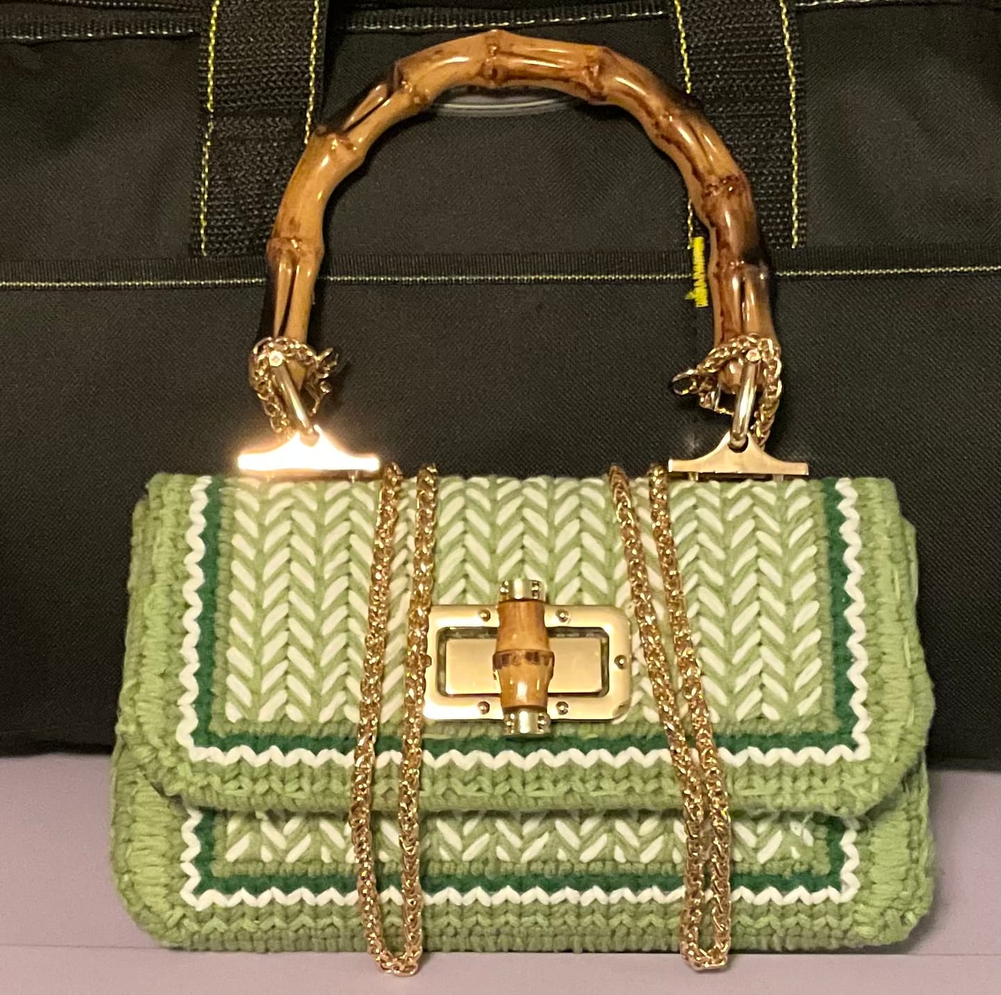 Customer photo review of CrochetPark™ Linden Whisper Clutch Cross Stitch DIY kit