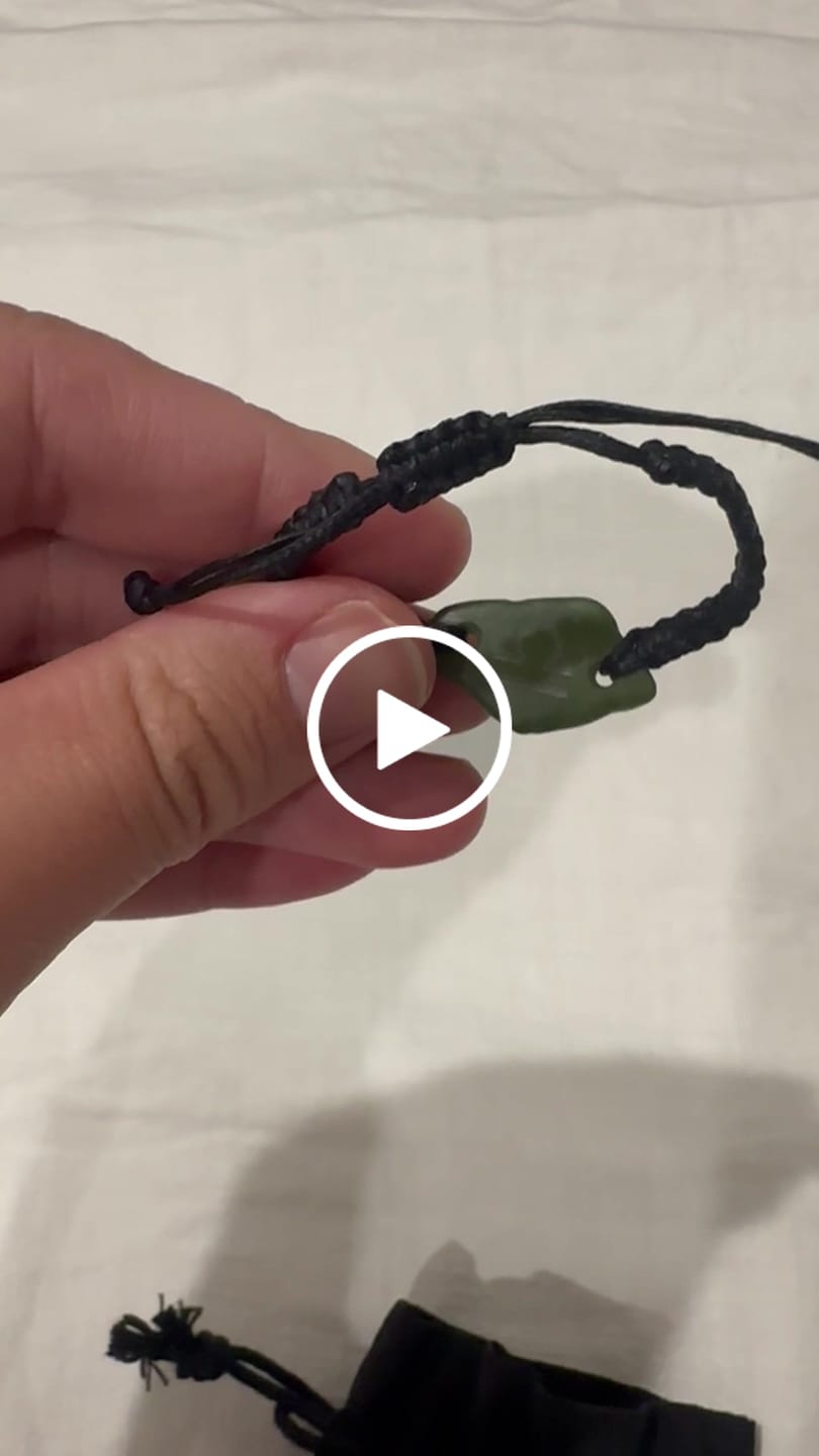 Customer video review of Engraved Greenstone Bracelet