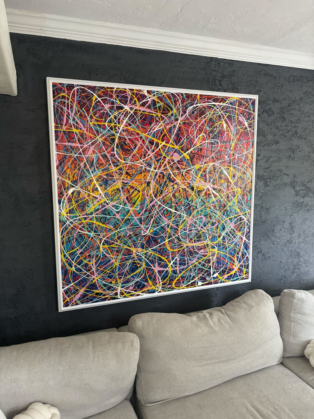 Customer photo review of Painting Jackson Pollock Multiple Size Drip Style Abstract art on Canvas, large Wall Art - Vintage Beauty 148