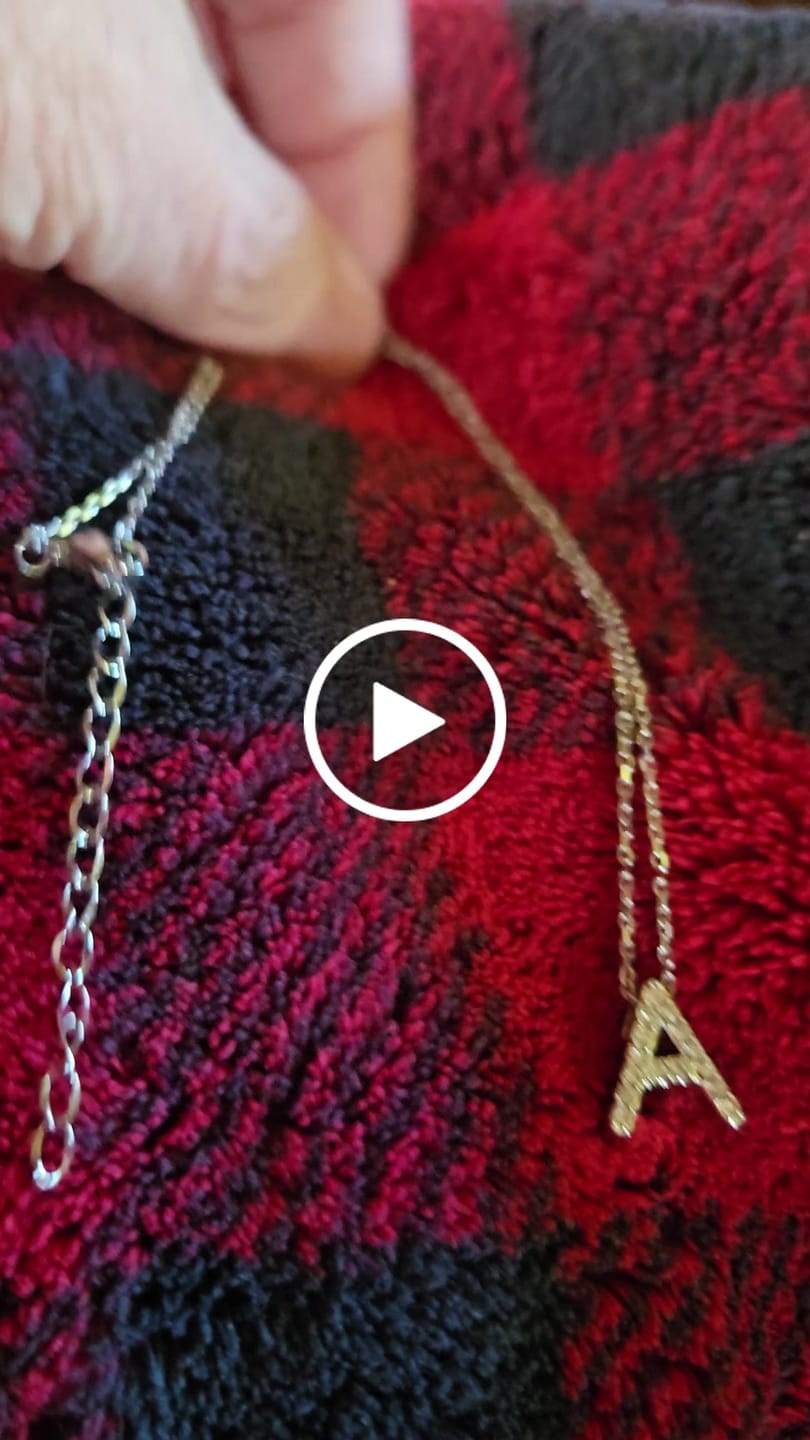 Customer video review of Ethereal Collection 18k White Gold Plated Initial Letter Pendant Necklace with Swarovski Crystals