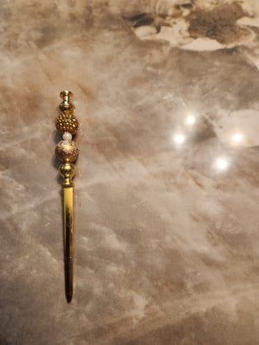 Customer photo review of Wholesale Beadable Gold Letter Opener Suitable For Beads With 3mm Hole Diameter