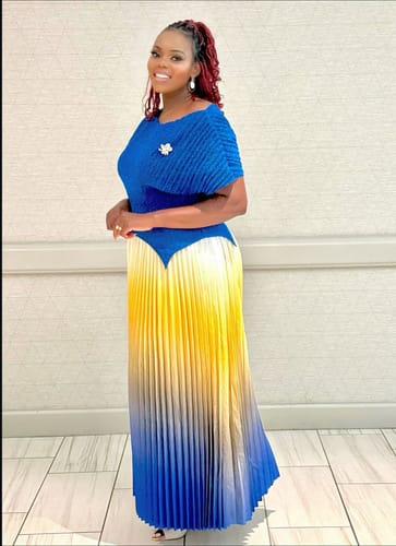 Customer photo review of Mira Skirt Set | Blue