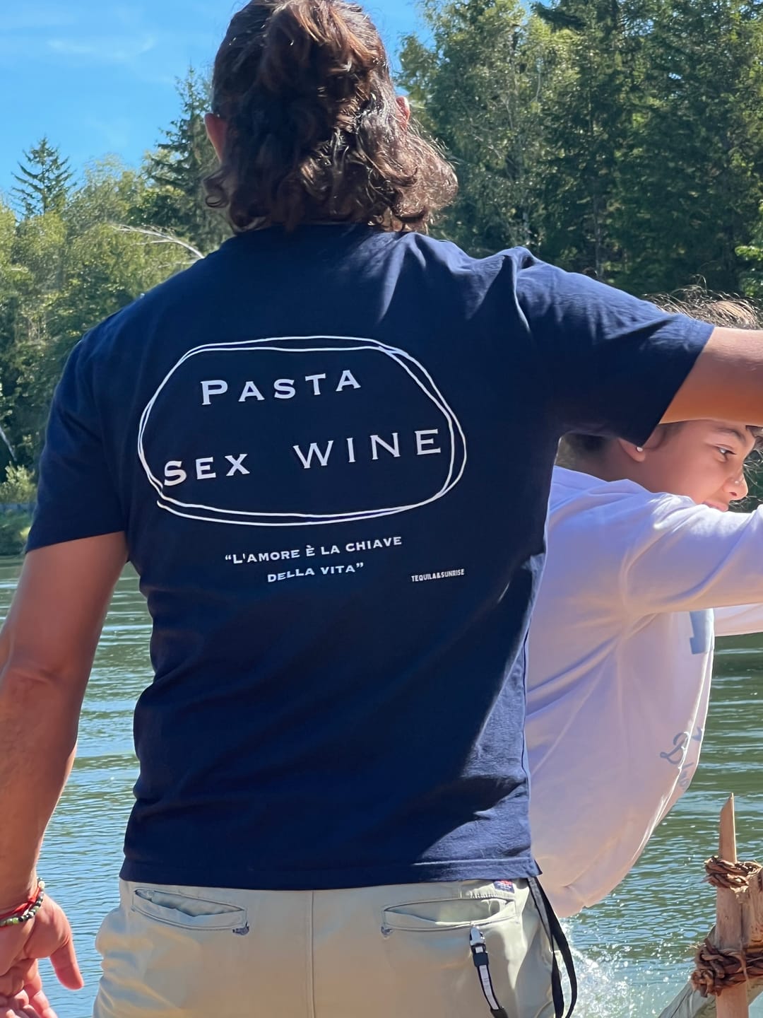 Customer photo review of The Pasta & Sex & Wine Organic T-shirt