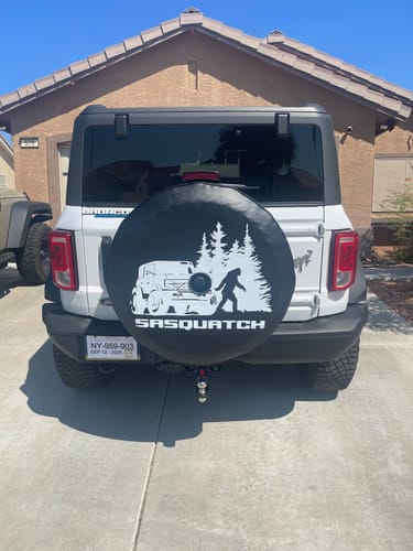 Customer photo review of Sasquatch or Bigfoot Spare Tire Cover for Bronco