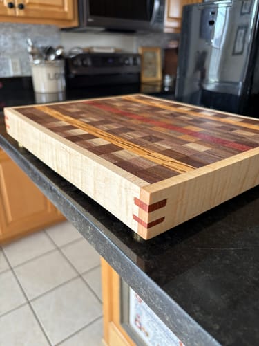 Customer photo review of Premium Cutting Board Feet - Brass/Stainless Steel