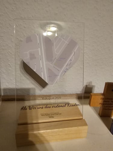 Kundenbewertung mit Foto zu "Unser Ereignis" - Personalisierte Acryltafel