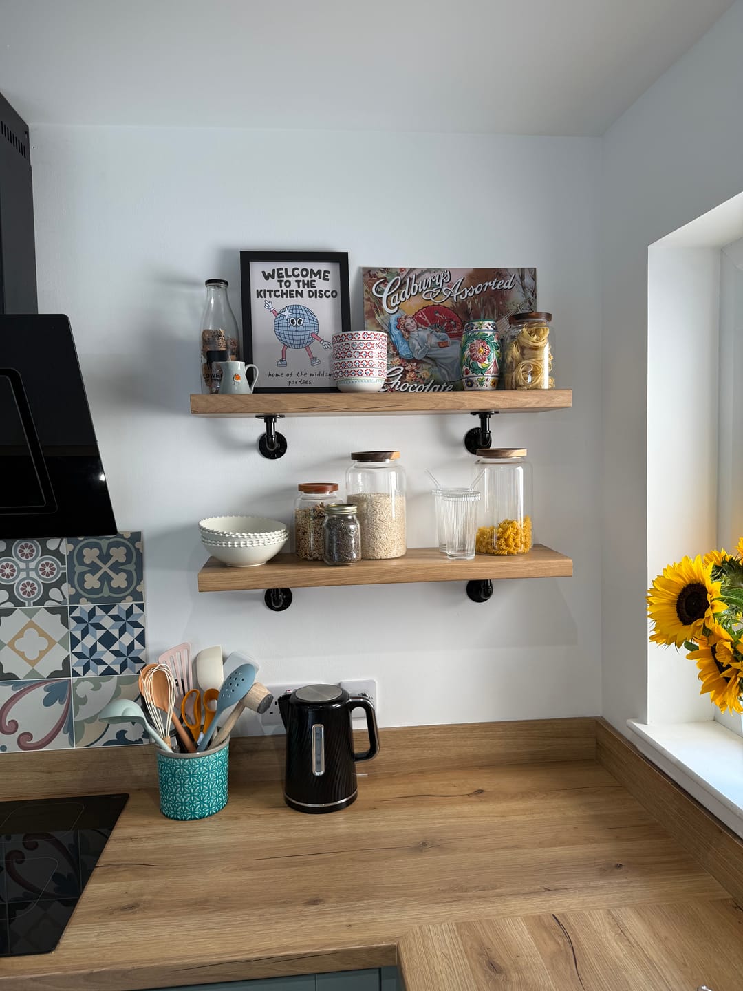 Customer photo review of Large Glass Acacia Pantry Jars