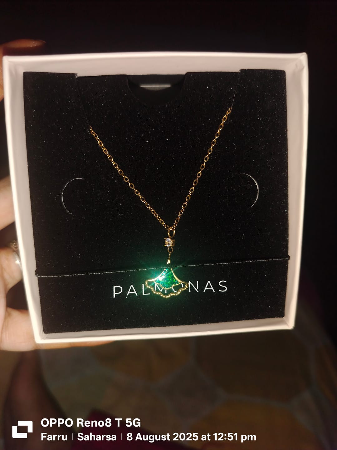 Customer photo review of Ginkgo Leaf Pendant