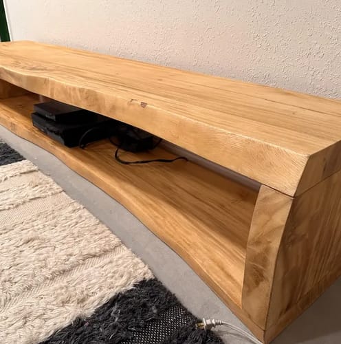 Customer photo review of Modern Live Edge Floating TV Console For Contemporary Living Room