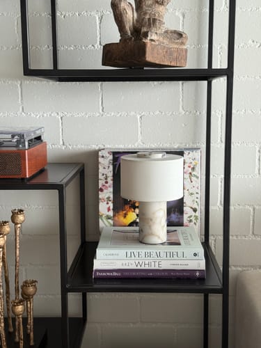 Carole L. review of (Sample Sale) Auríe Portable Lamp | Calacatta Viola Marble & Linen image 1 out of 1