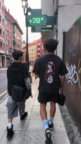 Customer photo review of BLC Anime Graphic T-Shirt – Vintage Cotton Oversized Washed Tee