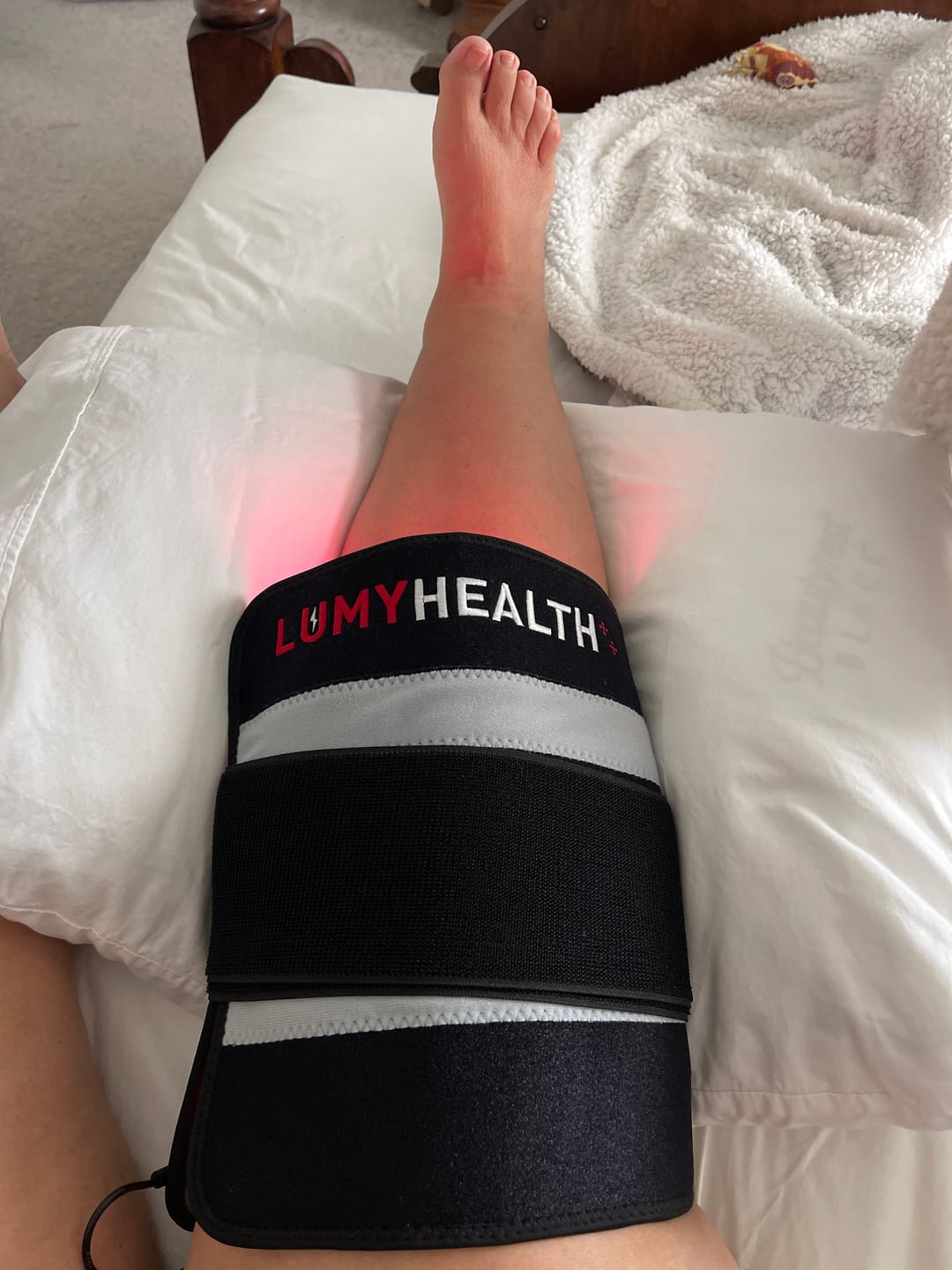 Customer photo review of LumyHealth Red Light Therapy Pad