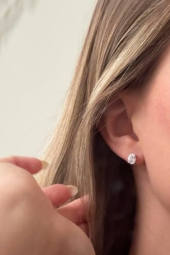 Customer photo review of Lenny Round Crystal Earrings