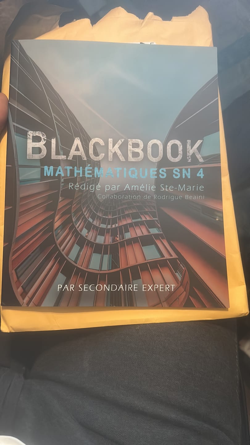 Customer photo review of Livret "Black Book" Mathématiques SN 4 (Secondaire)