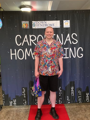 Customer photo review of Cartoon Music Doodles Button Up Shirt