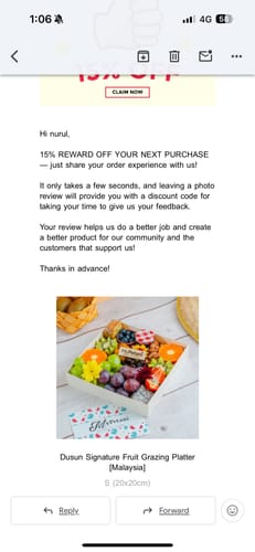 Customer photo review of Dusun Signature Fruit Grazing Platter [Malaysia]