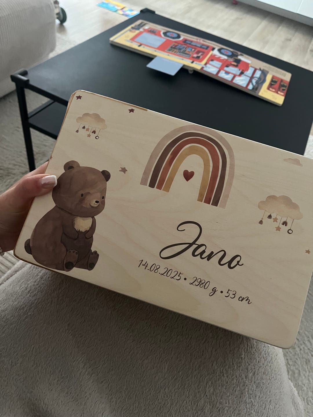 Customer photo review of Erinnerungsbox Baby - Boho Bär