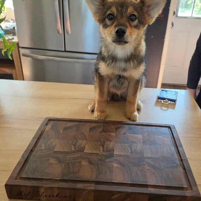 Customer photo review of Personalized Double-sided Walnut  End Grain Cutting Board