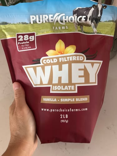Customer photo review of Whey Protein Isolate with Organic Vanilla