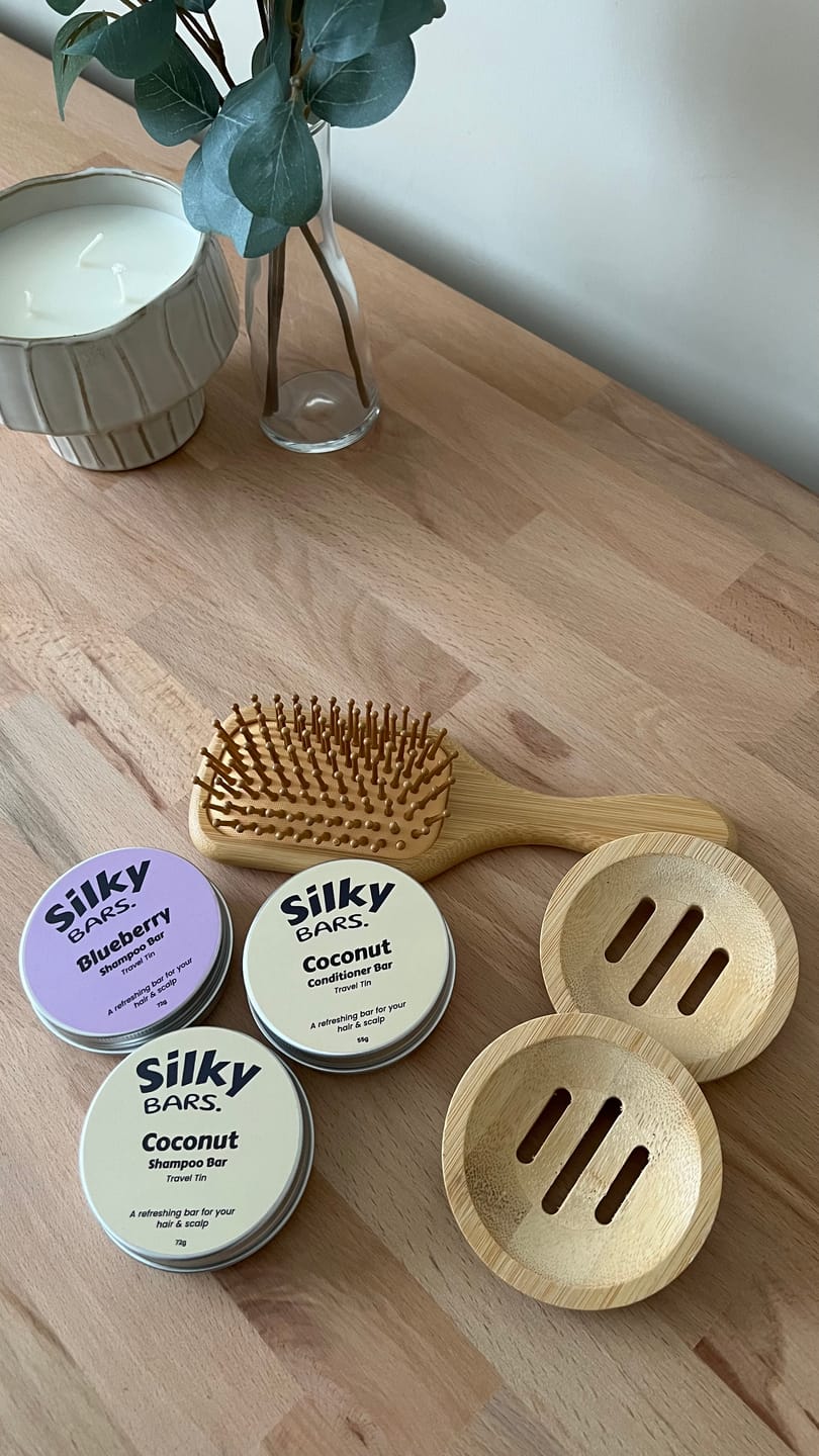 Customer photo review of Blueberry Shampoo Bar