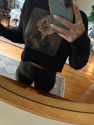 Customer photo review of Custom Pet Art Women's Cropped Sweater
