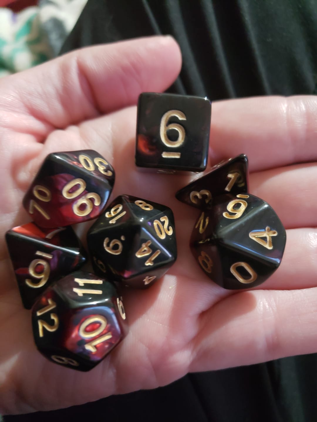Customer photo review of 3 Mystery Acrylic Dice Sets