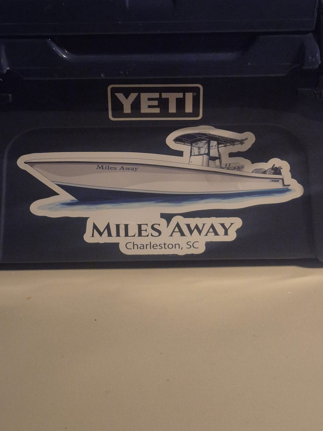 Customer photo review of Custom Kiss-Cut Boat Stickers