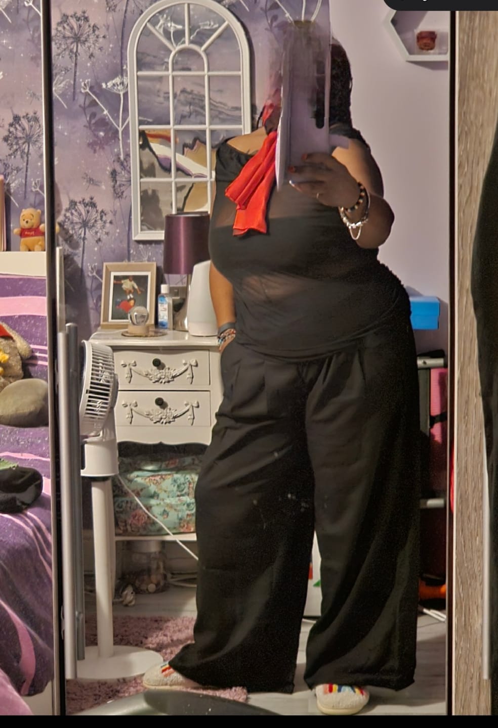 Customer photo review of Buddha Stones Plain Color Cotton Linen High Waist Wide Leg Pants With Pockets
