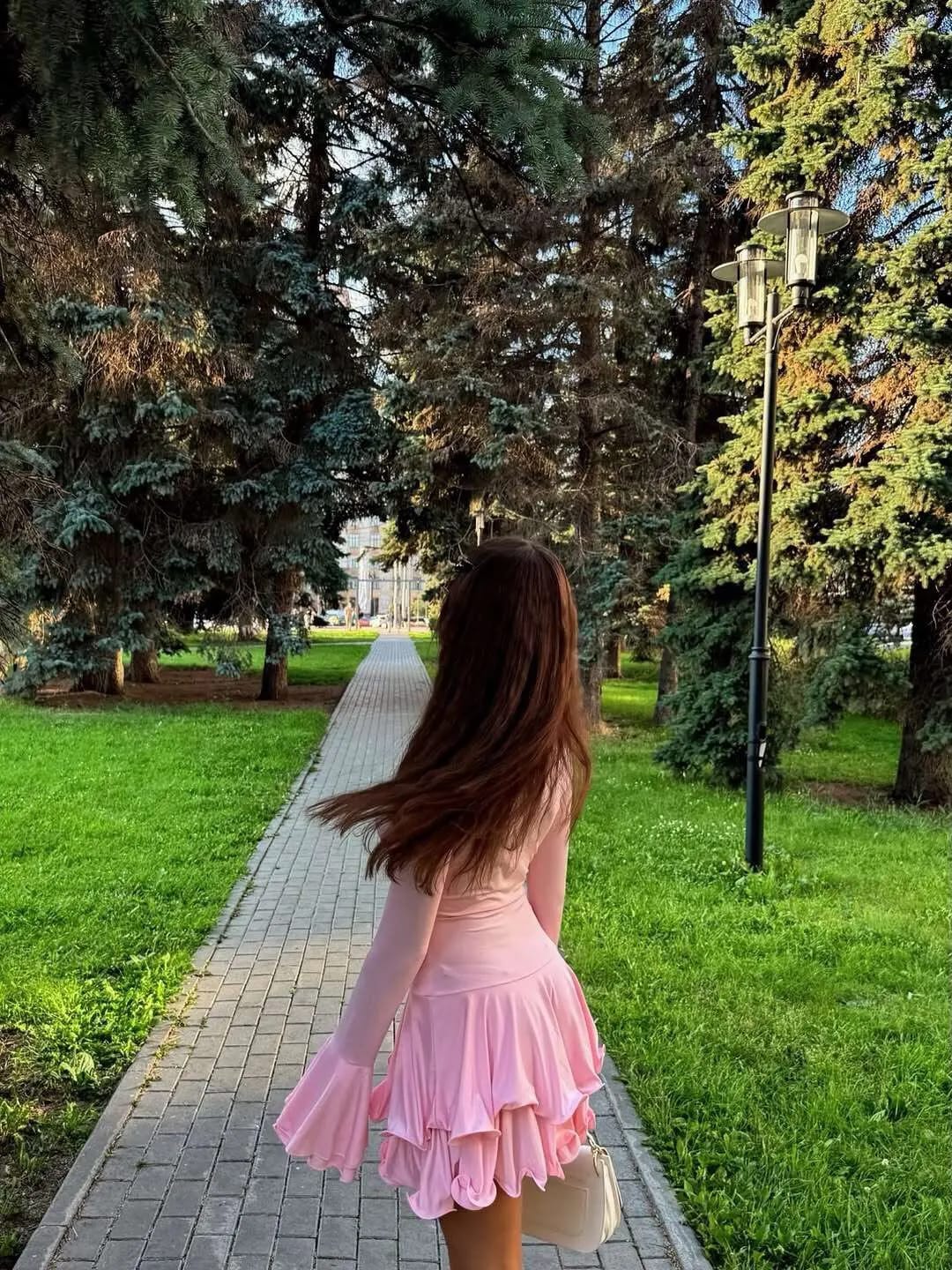 Customer photo review of A-Line Bodycon Mini Dress With Ruffle Hem — Soft Pink | KIMLUD