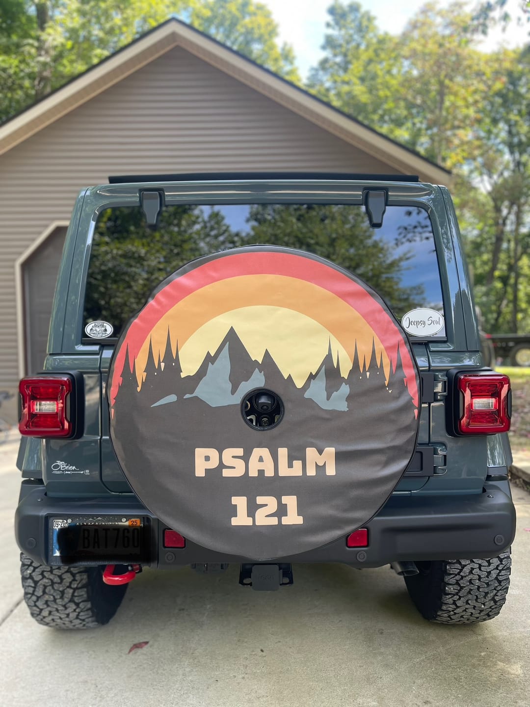 Customer photo review of Custom Spare Tire Cover for Jeep, RV, Bronco Camper, Trailer, & More