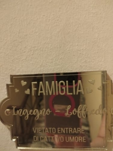 Customer photo review of Fuoriporta Vietato entrare di cattivo Umore con Cognome della Famiglia - Happy Home