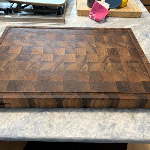 Customer photo review of Personalized Double-sided Walnut  End Grain Cutting Board