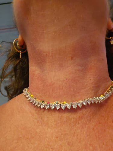 Customer photo review of Collana tennis con cuori in zirconi