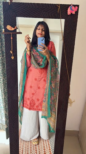Customer photo review of Jannat Terracotta Red Chanderi Kurta