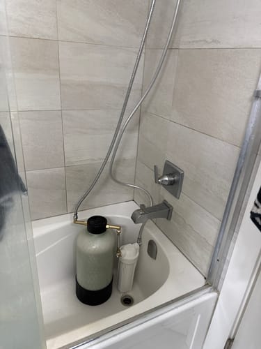Customer photo review of Shower Water Softener System