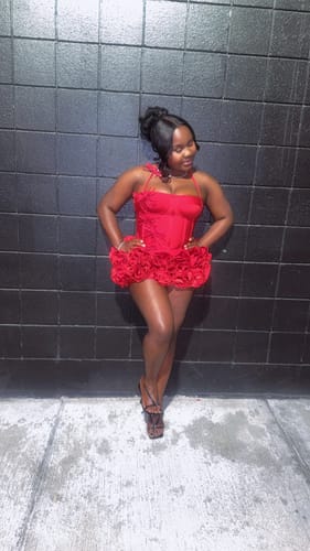 Customer photo review of Sophia Rose 3-D Skirt Set - Red