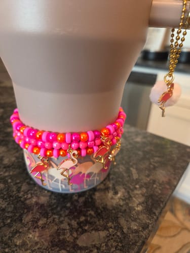 Customer photo review of CLEAR FLAMINGOS Tumbler Boot -fits 20-40oz