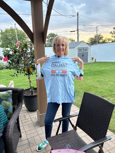 Customer photo review of Married to an Italian You May Be Entitled to Compensation T-shirt