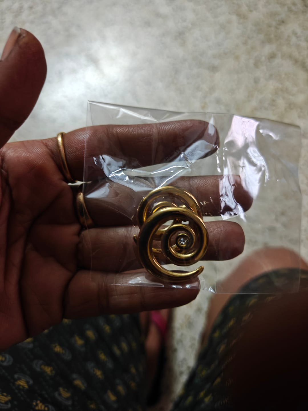 Customer photo review of Cosmic Swirl Earrings