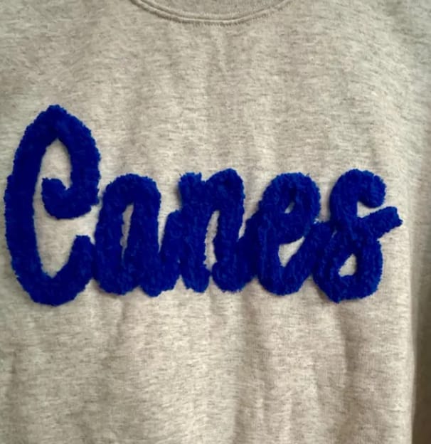 Customer photo review of Custom College Chenille Team Name Embroidered Sweatshirt