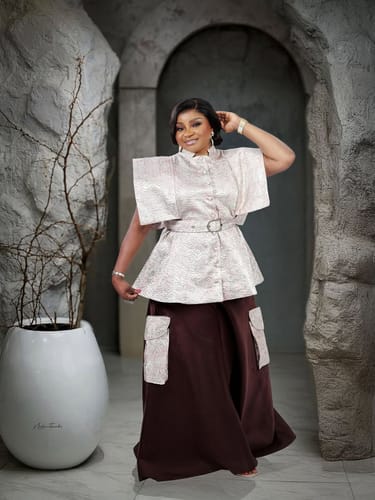 Customer photo review of Imisi Flowy Pants Set | Brown